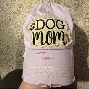 KBETHOS Dog Mom Distressed Cap - Light Pink